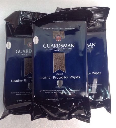 Lot Of 3 GUARDSMAN LEATHER PROTECTOR WIPES 20 Wipes Per Pack