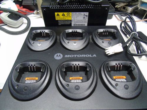 Motorola CP200 PR400 6 Unit Rapid Charger WPLN4117AR Tested CHEAP!!!