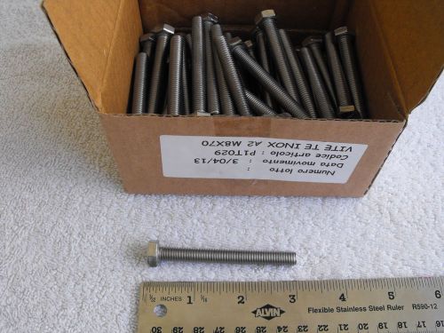 60 m8 x 70 stainless screws bolts full thread hex head nib for sale