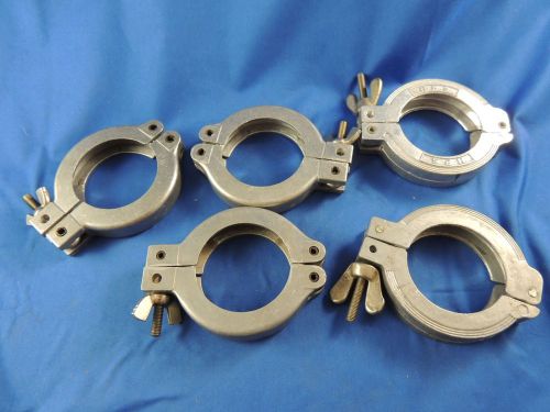 Aluminum kf-40 hinge clamp vacuum fittings, iso-kf flange size nw-40 - lot of 5 for sale
