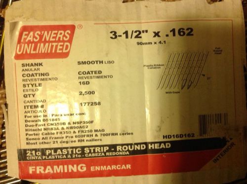 FAS&#039;NERS UNLIMITED 3-1/2&#034; X .162 Framing Interior, 52 Lbs / 2,500