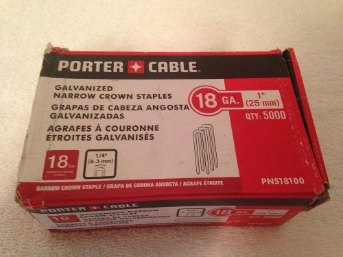Nib porter cable galvanized narrow crown staples 18 ga. 1&#034;  x 1/4&#034; 5000 qty. for sale