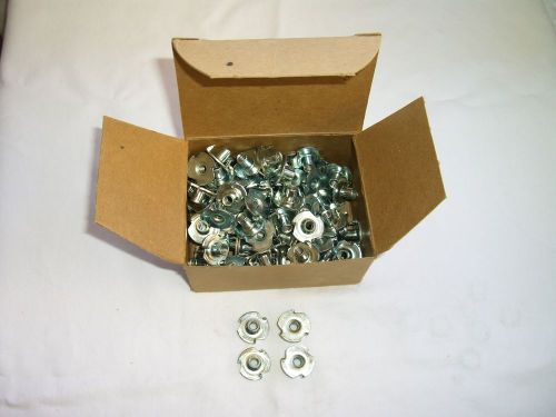 Vintage Dave Gratton, Qty 100, Plated Tee Nuts, 3 prong, 10/24, NOS/Original Box