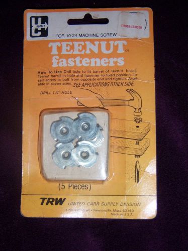 TRW (5)  - 3 PRONG- TEE NUTS (T Nuts) ZINC   FOR 10-24 MACHINE SCREW