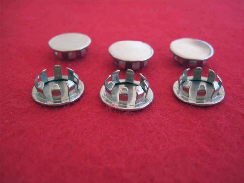 Set of six (6)  1/2 ”  nickel plated steel hole plugs nos new for sale