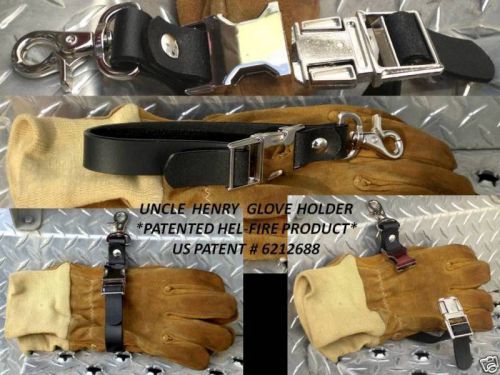 Glove strap firefighter tools  black leather w/ nickle hardware  $ 9.00  look ! for sale