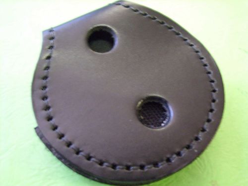 Clip-on  round  leather velrco closure badge holder for sale