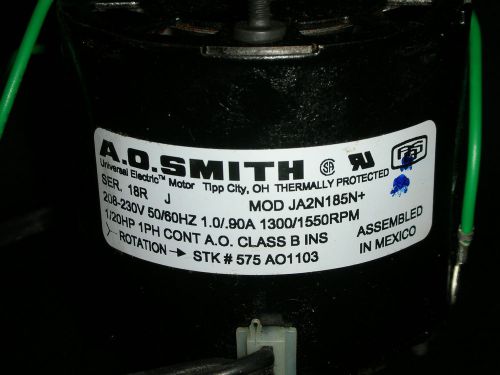 New a.o. smith ja2n185n 575 ao1103 208-230v 1300/1550 rpm 1/20th hp motor for sale