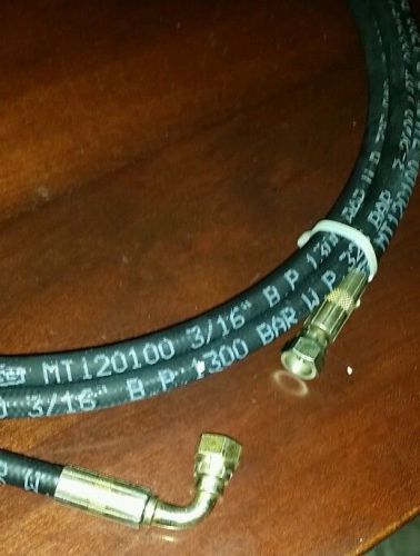 Zec 3/16&#034; x 45&#034; black refrigeration vacuum industrial hose  for galileo vac tec for sale
