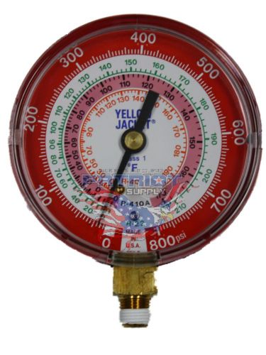 Ritchie Yellow Jacket 49137 3-1/8&#034; Red Manifold Gauge 0-800 psi - R-22/404A/410A