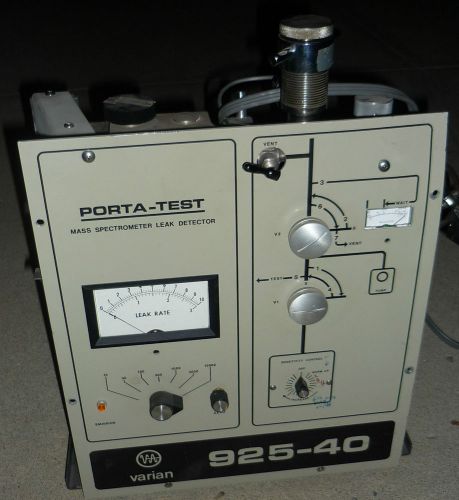 Used porta-test mass spectrometer leak detector varian 925-40 2 parts for sale