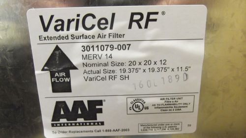 New Varicel RF Air Filter 20 x 20 x 12 (3011079-007) 1400 CFM
