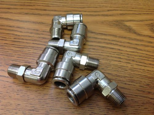 PUSH TO CONNECT SWIVEL MALE 5/16&#034; TUBE 1/8&#034; MALE PIPE ELBOW 1169X5S LOT OF 5
