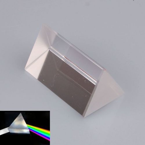 Optical Glass Triangular Prism Physics Teaching Light Spectrum Model 5cm Nice