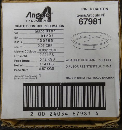 Case of 4 Angelo Lighting Weather Resistant Black Outdoor Diffuser 67981