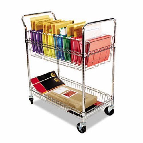 Alera Wire Mail Cart, 2-Shelf, Chrome (ALEMC343722CR)