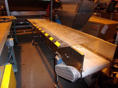 Stainless steel slider belt conveyor with white sanitary belt 10&#039; l x 17&#034; w for sale