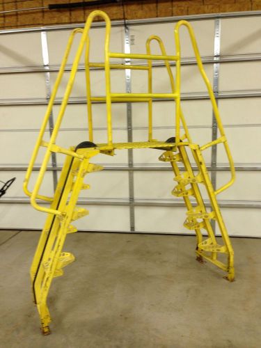 Lapeyre stair / ladder - alternating tread - crossover platform - 5 ft tall for sale