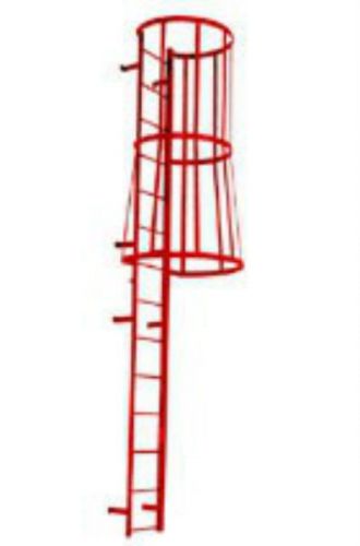 Cotterman steel fixed ladders with safety cage - 12&#039; (13 rung)  model f13sc for sale