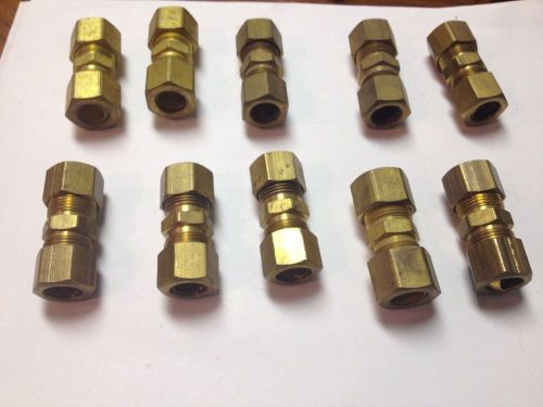 Brass Compression Tube Union Fittings, 1/2&#034; Lot Of 10
