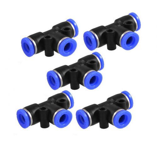 5 pcs 8mm to 8mm 3 ways push in one touch tee shaped quick fittings for sale