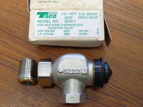 Taco 5222-1  1/2&#034; heat guard thermostatic side mount angle valve brass/chrome for sale