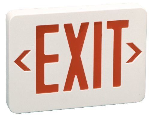Preferred Industries E1021R LED Red Exit Sign with Battery Back-up, New
