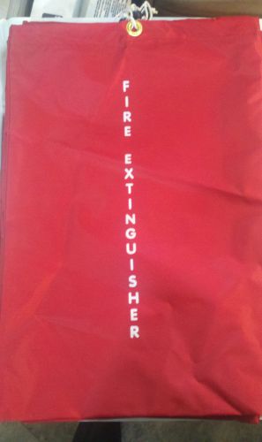 RED NYLON FIRE EXTINGUISHER BAG WITH DRAW STRING 16&#034; X 23&#034; SMALL LETTERS