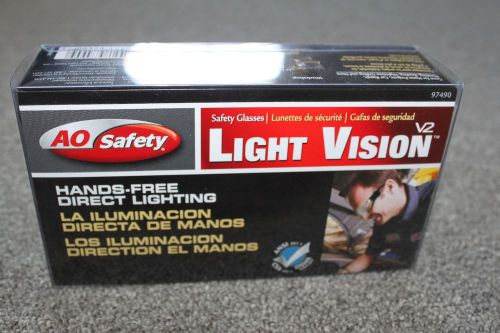 Light Vision V2 Safety Glasses With Gray Frame, Ultra-Bright LEDs,Clear Anti-Fog