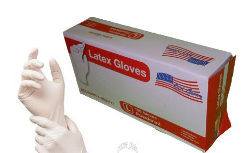 100 Count Latex Disposable Gloves Powdered (Non Latex Nitrile Exam) Size:Large