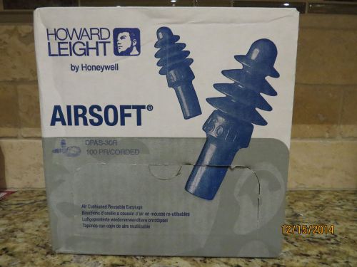 New howard leight airsoft dpas-30r, corded ear plugs, nrr27, 100 pr box, for sale
