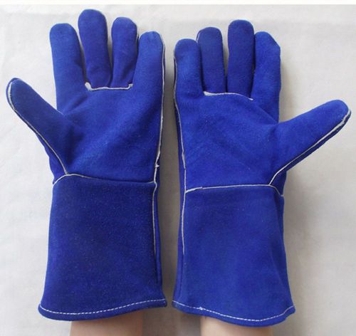 Wear-resisting thermal insulate extended split leather welding gloves 35cm*14cm for sale
