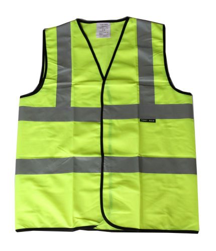 Reflective safety vest neon green safety vest with reflective strips size xl for sale