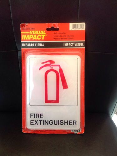 Visual Impact Self-Stick Fire Extinguisher sign by Cole NEW