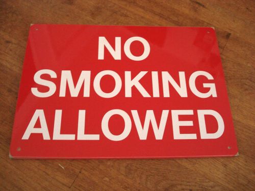 NO SMOKING ALLOWED - Plastic Safety Sign - 10-in tall x 14-in wide
