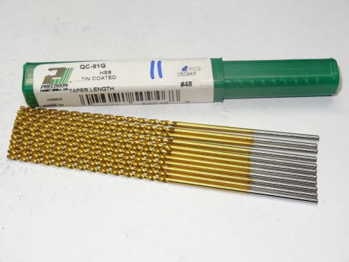 11 new PTD Precision Twist #46 QC-91G Taper Length Drill Bits HSS TiN Coat 50946