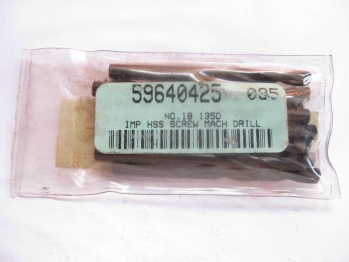 New 12 pc #18 hss black oxide screw machine length drill bit 135 usa for sale