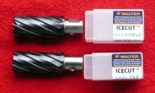 Nos walter 1x2 &amp; 1-1/16x2 annular cutter drill bits- for sale