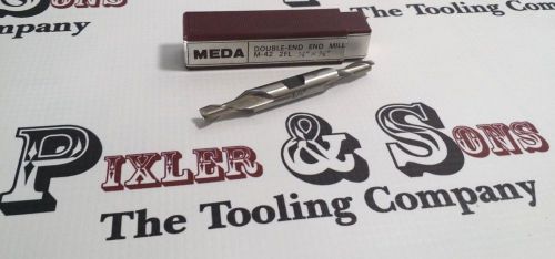 MEDA 1/4&#034; x 3/8&#034; COBALT DOUBLE ENDED 2 FLUTE END MILL ENDMILL