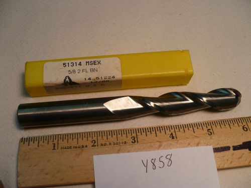 1 new bassett 5/8&#034; diameter carbide end mill. 2 flute. ball. usa. long (y858) for sale
