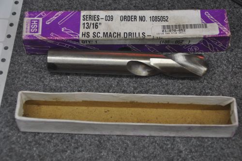 13/16&#034; HSS Screw Machine (Stub) Length Drill SERIES - 039 MACH DRILLS
