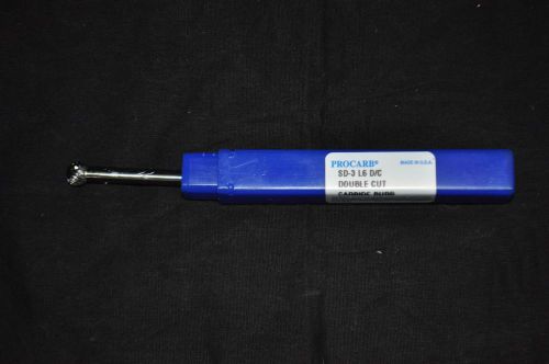 Procarb ball nose sd-3l6 d/c double cut carbide burr long shaft made in u.s.a. for sale