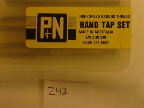 1 NEW P&amp;N HAND TAP SET. 1/2 X 20 UNF 3 TAPS TOTAL. TAPER, PLUG, &amp; BOTTOMING  Z42