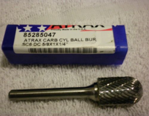 Atrax carbide burr cylinder ball shape burr 5/8&#034; x 1&#034; x 1/4&#034; for sale