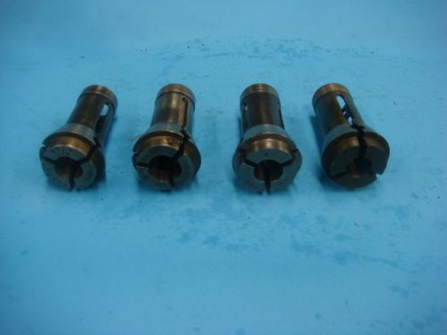 BROWN &amp; SHARPE #11 ROUND COLLETS, 4 PCS. TOTAL 9/16&#034;, 37/64&#034;, 21/32&#034;, 7/16&#034;