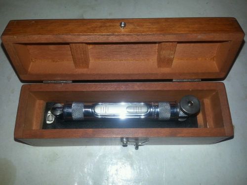 Vintage Starrett 98-6&#034;Machinist Level - Great Condition - Vial Intact w/wood box