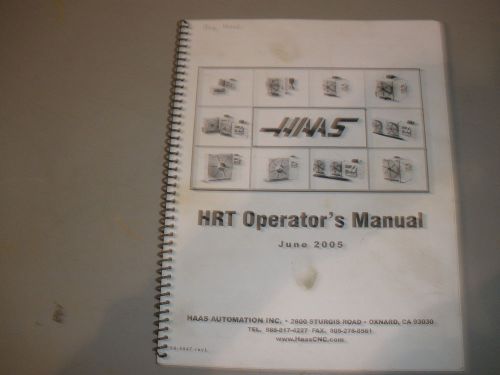 Haas HRT Indexer 2005 Operators Manual