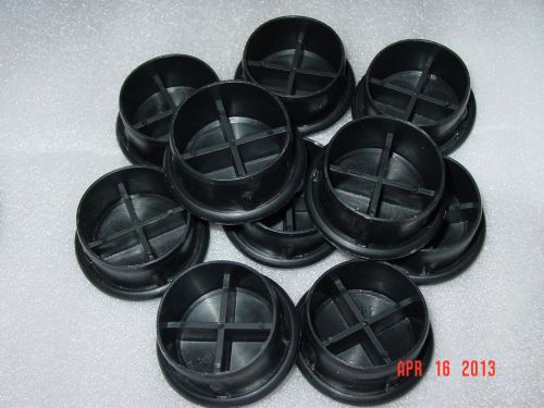 Black plastic end caps round fence pipe tube pole 1.875&#034; 1 7/8&#034; lot of 10 for sale