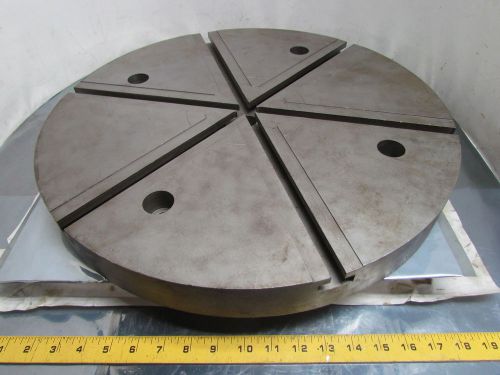 19-3/4&#034;dia 2&#034;Thick Round Solid Steel T-Sloted Jig Fixture Face Back Plate