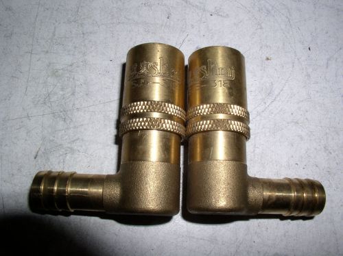 Brass water fitting 300 series  right angle1/2&#034; id hose barb3/8&#034; id body sjs-318 for sale